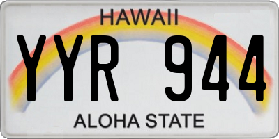 HI license plate YYR944