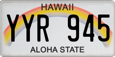 HI license plate YYR945