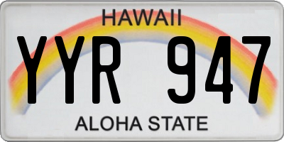 HI license plate YYR947
