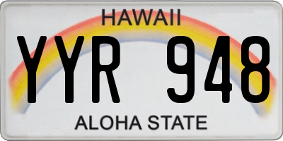 HI license plate YYR948
