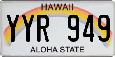 HI license plate YYR949