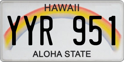 HI license plate YYR951