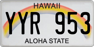 HI license plate YYR953