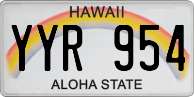 HI license plate YYR954