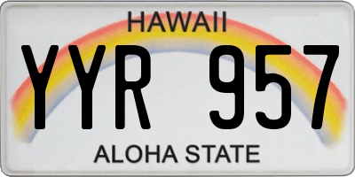 HI license plate YYR957