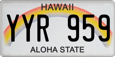 HI license plate YYR959