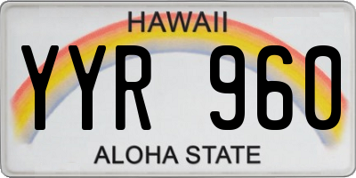 HI license plate YYR960