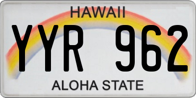 HI license plate YYR962