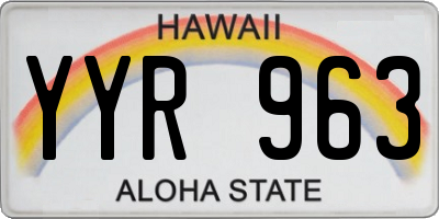 HI license plate YYR963