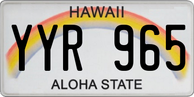 HI license plate YYR965