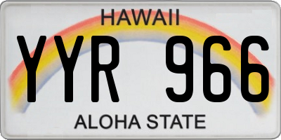 HI license plate YYR966