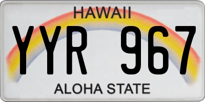 HI license plate YYR967