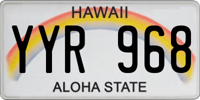 HI license plate YYR968
