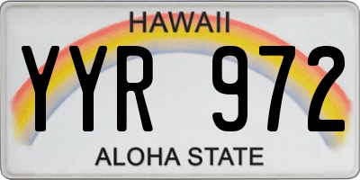 HI license plate YYR972