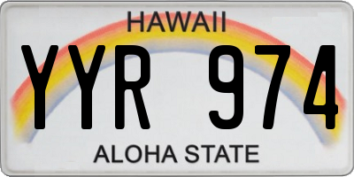 HI license plate YYR974