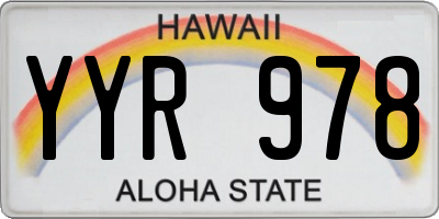 HI license plate YYR978
