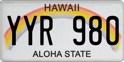HI license plate YYR980
