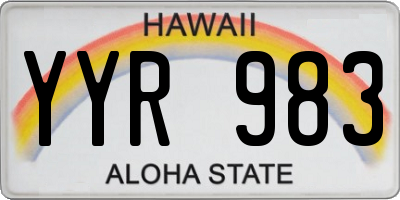 HI license plate YYR983