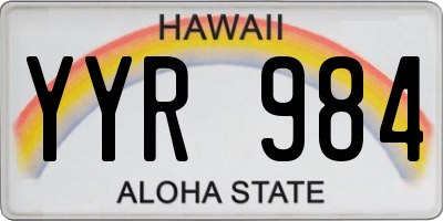 HI license plate YYR984