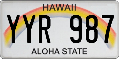 HI license plate YYR987