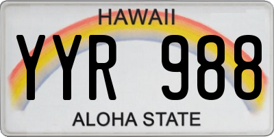HI license plate YYR988