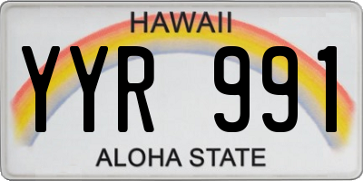 HI license plate YYR991