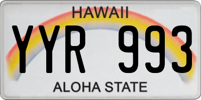 HI license plate YYR993