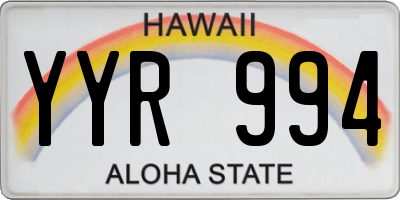 HI license plate YYR994