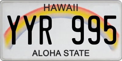 HI license plate YYR995