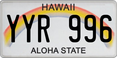 HI license plate YYR996