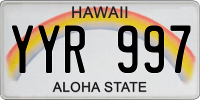 HI license plate YYR997
