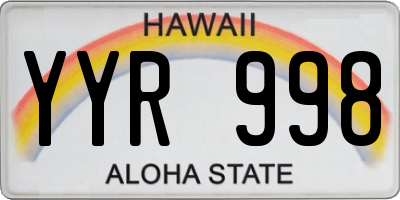 HI license plate YYR998