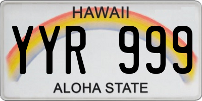 HI license plate YYR999