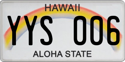 HI license plate YYS006