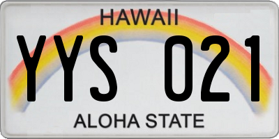 HI license plate YYS021