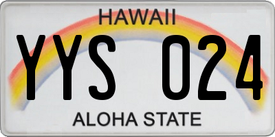 HI license plate YYS024