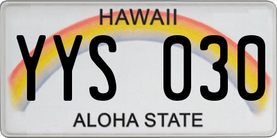 HI license plate YYS030