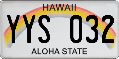 HI license plate YYS032