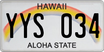 HI license plate YYS034