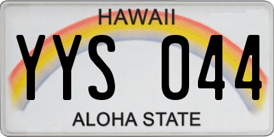 HI license plate YYS044