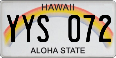 HI license plate YYS072