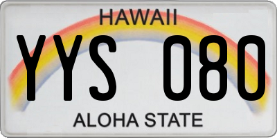 HI license plate YYS080