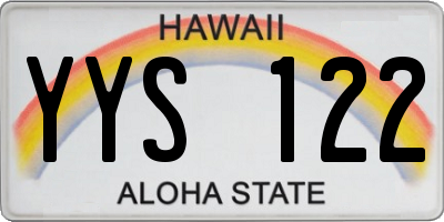 HI license plate YYS122