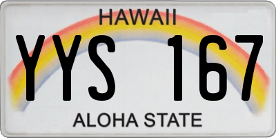 HI license plate YYS167