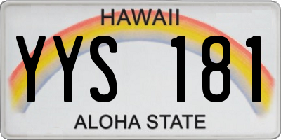 HI license plate YYS181
