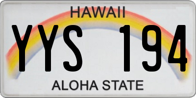 HI license plate YYS194