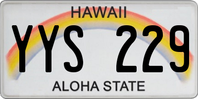 HI license plate YYS229