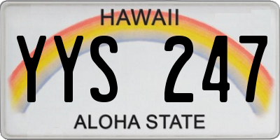 HI license plate YYS247