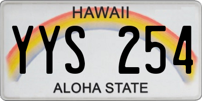 HI license plate YYS254