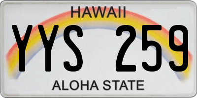 HI license plate YYS259